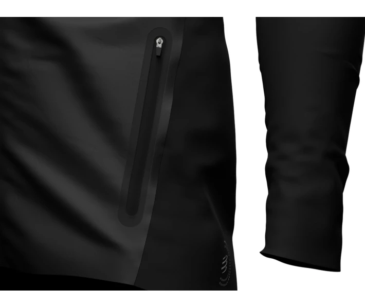 Фото - куртку мужскую Куртка чоловіча з капюшоном Compressport Hurricane Waterproof 25/75 М Чорна