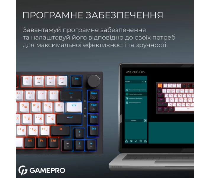 Клавіатура бездротова механічна ігрова GamePro MK-160-B Black