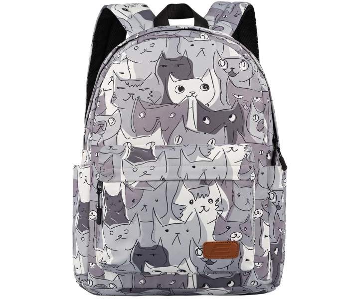 Фото - Рюкзаки Рюкзак для ноутбука 2E TeensPack Cats 13″, 15 л, сірий принт, поліестер, з органайзером