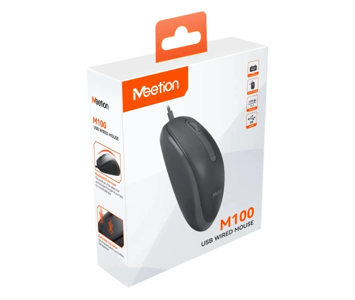 Фото - Мишки Безшумна дротова миша MEETION M100 USB чорна