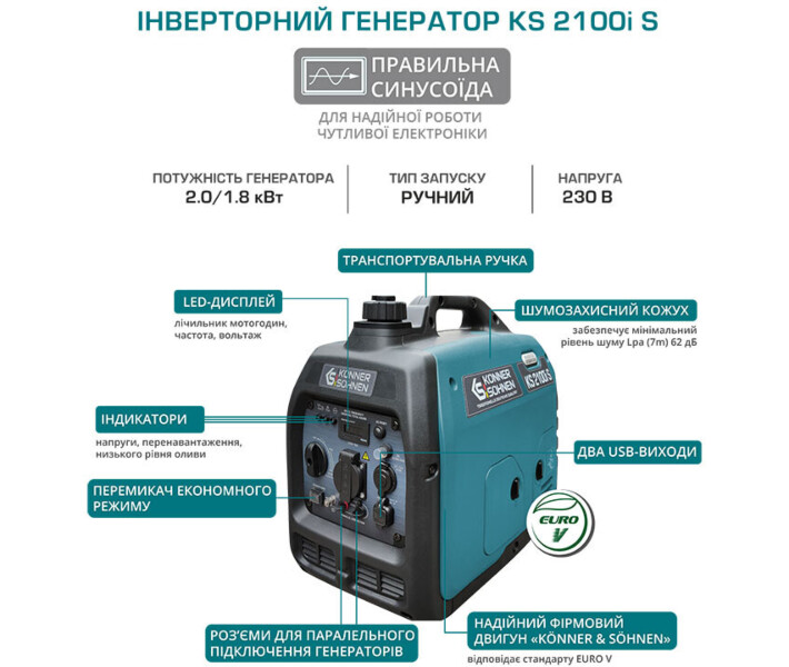 Фото - генератор Інверторний генератор KS 2100i S