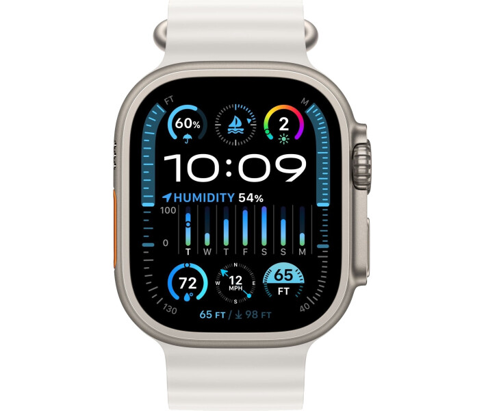 Фото - смарт-годинник Смарт-годинник Apple Watch Ultra 2 GPS + Cellular, 49mm Titanium Case with White Ocean Band (MREJ3UL/A)