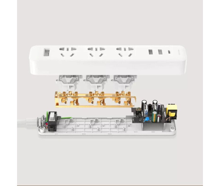 Фото - мережевий фільтр Mi Power Strip 20W Fast Charge (3 sockets +2 USB+1 TypeC)