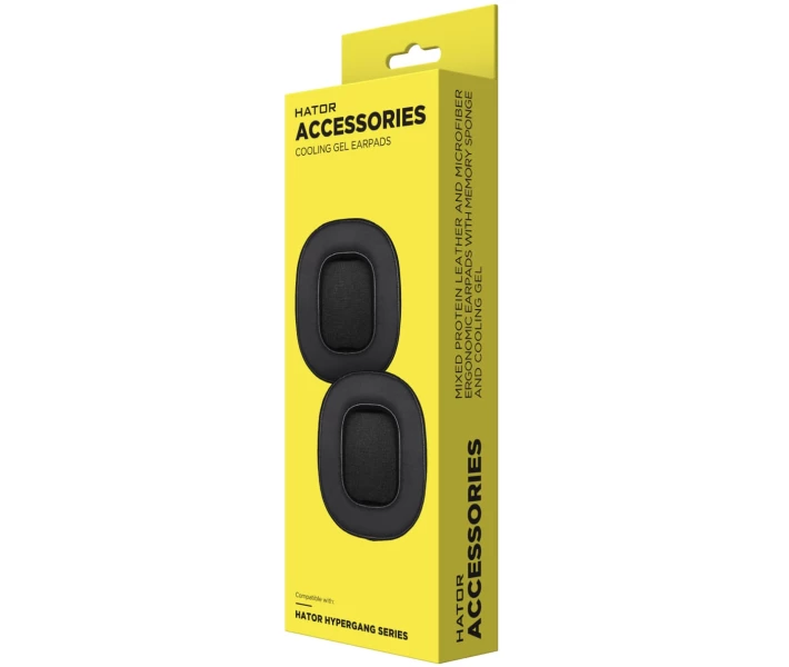 Фото - аксесуари для навушників Амбушури microfiber+protein+memory sponge+cooling gel до HATOR Hypergang 2 Black 2шт. (ACC-109)