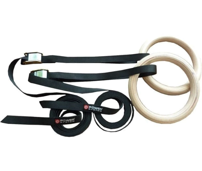 Фото - петлю для кроссфіта TRX Кільця гімнастичні Power System PS - 4048 Wooden Gymnastic Rings(00021660)