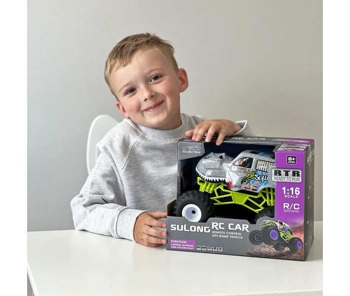 Фото - радіокеровану іграшку Автомобіль на радіокеруванні Sulong Toys BIGFOOT – DINOSAUR (1:16, 27 МГц (MHz)) (SL-360RHGR)