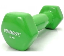 Придбати - гантелі  Гантель для фітнесу EasyFit із вініловим покриттям 1 кг 1 шт Зелена