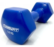 Придбати - гантелі  Гантель для фітнесу EasyFit із вініловим покриттям 5 кг 1 шт Синя
