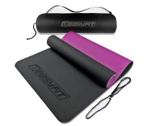 Придбати - килимок для фітнесу та йоги  Килимок для йоги та фітнесу EasyFit EF-1924s-BV TPE+TC ECO-Friendly у чохлі 6 мм чорний-фіолетовий