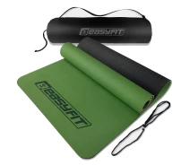 Придбати - килимок для фітнесу та йоги  Килимок для йоги та фітнесу EasyFit EF-1924s-GNBK TPE+TC ECO-Friendly у чохлі 6 мм зелений-чорний