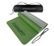 Придбати - килимок для фітнесу та йоги  Килимок для йоги та фітнесу EasyFit EF-1924s-GNGY TPE+TC ECO-Friendly у чохлі 6 мм зелений-сірий