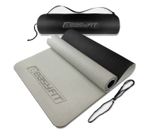 Придбати - килимок для фітнесу та йоги  Килимок для йоги та фітнесу EasyFit EF-1924s-GYBK TPE+TC ECO-Friendly у чохлі 6 мм сірий-чорний