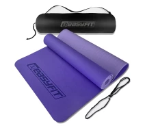 Придбати - килимок для фітнесу та йоги  Килимок для йоги та фітнесу EasyFit EF-1924s-VV TPE+TC ECO-Friendly у чохлі 6 мм бузковий-св.бузковий