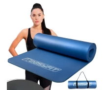 Придбати - килимок для фітнесу та йоги  Килимок для йоги та фітнесу EasyFit каучук 181х61 см каремат товщина 10 мм Синій EF-1919-BL
