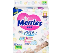 Придбати -  Підгузники Merries для дітей S 4-8 кг 82 шт (4901301230812)