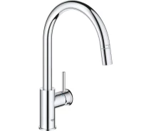 Придбати - смеситель  Змішувач для кухні Grohe BauClassic, довж.виливу - 215мм, поворотний, 1важіль, хром (30573000)