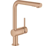 Придбати - смеситель  Змішувач для кухні Grohe Minta, довж.виливу - 223мм, поворотний/витяжний, 1важіль, матовий теплий захід сонця (30274DL0)