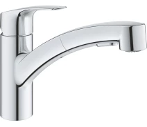 Придбати - смеситель  Змішувач для кухні Grohe Via, довж.виливу - 227мм, поворотний/витяжний, 1важіль, хром (30406000)