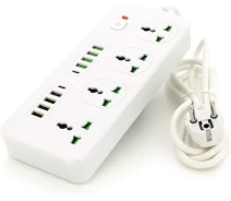 Придбати - мережевий фільтр  Мережевий фільтр Voltronic ТВ-Т91, 4 розетки + 8 USB + 2 PD, 2 м, перетин 3х0,75мм, 3000W, White, Box ТВ-Т91-White