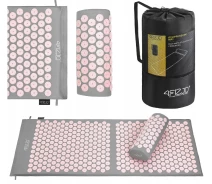 Придбати - масажний килимок та приладдя  Килимок акупунктурний з валиком 4FIZJO Classic Mat XL Аплікатор Кузнєцова 4FJ0288 Grey/Pink