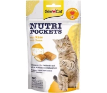 Придбати - ласощі для кота  Вітамінні ласощі GimCat Nutri Pockets для котів для здоров'я серця та зору з сиром та таурином 60 г(4002064400716)