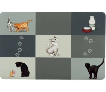 Придбати - миску та контейнер для кота  Килимок Patchwork під миски д/котів 44*28см сірий(4011905245799)