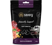 Придбати - ласощі для собаки  М'які ласощі Savory для зміцнення імунітету собак, качка та шипшина 200г(3000000013106)
