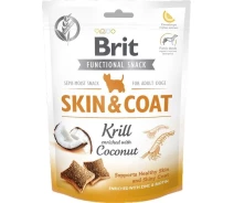 Придбати - ласощі для собаки  Функціональні ласощі Brit Care Dog Snack Skin and Coat для собак для здорової шкіри та шерсті з крилем та кокосом 150 г(8595602539963)