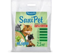 Придбати - наполнитель для туалетов  Наповнювач деревний SANI PET УНІВЕРСАЛЬНИЙ 2,5 кг ЯБЛОКО(4823082407934)