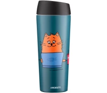 Придбати - термос  Термочашка Ardesto Coffee time Red Cat, 450мл синій (AR2645CG)