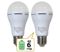 Придбати - LED-лампу  Лампа акумуляторна LEDVANCE 8Вт 1800mAh 6500К E27 A60 (2 шт)(4099854102431)