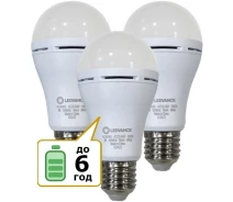 Придбати - LED-лампу  Лампа акумуляторна LEDVANCE 8Вт 1800mAh 6500К E27 A60 (3 шт)(4099854102431)