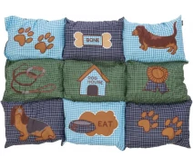 Придбати - спальное место  Матрац Trixie для собак з наповнювачем із флісу Patchwork з мікрофібри/поліестеру блакитний/зелений з собачками 80*55см