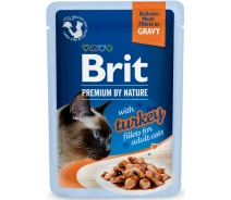 Придбати - зоотовар для кота  Корм вологий Brit Premium Delicate Fillets in Gravy Turkey д/котів філе в соусі індичка 85 г(8595602570560)