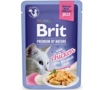 Придбати - зоотовар для кота  Корм вологий Brit Premium Delicate Fillets in Jelly Chicken д/котів філе в желе курка 85 г(8595602570669)