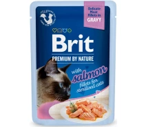 Придбати - зоотовар для кота  Корм вологий Brit Premium Delicate Fillets in Gravy Salmon For Sterilised д/стерилізованих котів філе в соусі лосось 85 г(8595602570607)