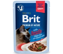 Придбати - зоотовар для кота  Корм вологий Brit Premium Delicate Fillets in Gravy Lamb for Sterilised д/стерилізованих котів філе в соусі ягня 85 г(8595602570621)