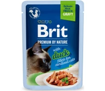 Придбати - зоотовар для кота  Корм вологий Brit Premium Delicate Fillets in Gravy Duck for Sterilised д/стерилізованих котів філе в соусі качка 85 г(8595602570638)