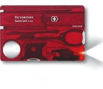 Придбати - мультитул  Карта-мультитул Victorinox черв.прозор SWISSCARD (Vx07300.T)