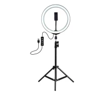 Придбати - кільцеве світло  Світлодіодне кільце (кільцева лампа) Vlogging Selfie 26 см PULUZ і телефонний зажим (чорний)