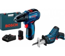 Придбати -  Акумуляторна безщіткового дриль-шуруповерт Bosch Professional GSR 12V-30 (06019G9000) + Сабельная пила Bosch GSA 10.8 V-Li (060164L902)
