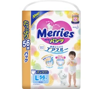 Придбати -  Підгузники-трусики Merries Ultra Jumbo L 9-14 кг 56 шт (4901301259721)