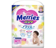 Придбати -  Підгузники-трусики Merries для дітей розмір M 6-11 кг 58 шт (4901301230591)