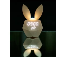 Придбати - нічник  Нічник-годинник 3DTOYSLAMP Bunny Music Clock Рожевий