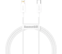 Придбати - кабель та перехідник  Кабель Baseus Type-C to Lightning PD 20W 2m (CATLYS-C02) білий