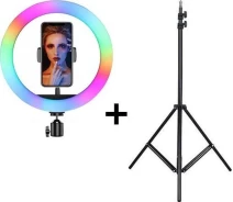 Придбати - кільцеве світло  Кільцеве світло FOSOTO MJ-33 3200-5600K RGB + штатив(AN)