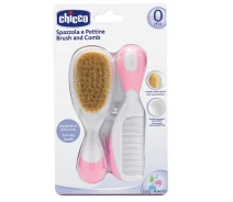 Придбати - гребінець  Натуральна щітка і гребінець для волосся Chicco, рожевий (06569.10)