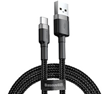 Придбати - кабель та перехідник  Кабель Baseus USB to Type-C 2A 3m (CATKLF-UG1) сіро-чорний