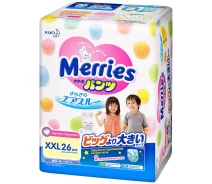 Придбати -  Підгузники-трусики для дітей Merries XXL 15-28 кг, 26 шт (4901301281098)