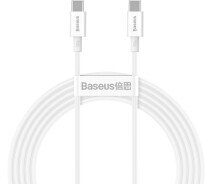 Придбати - кабель та перехідник  Кабель Baseus Type-C/Type-C 100W 1m (CATYS-B02)білий